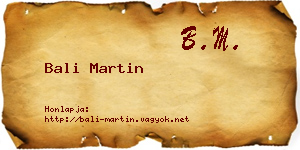 Bali Martin névjegykártya